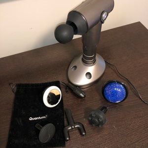 Massage gun with attachments. Lightly used. Has cold and hot